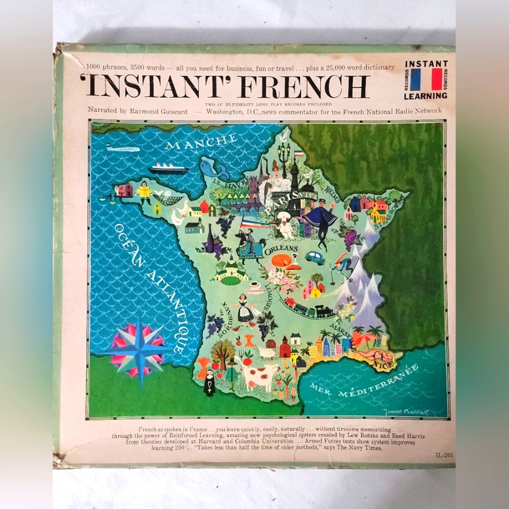 1960 'Instant' French - French lessons on vinyl. IL201 Instant Learning Records